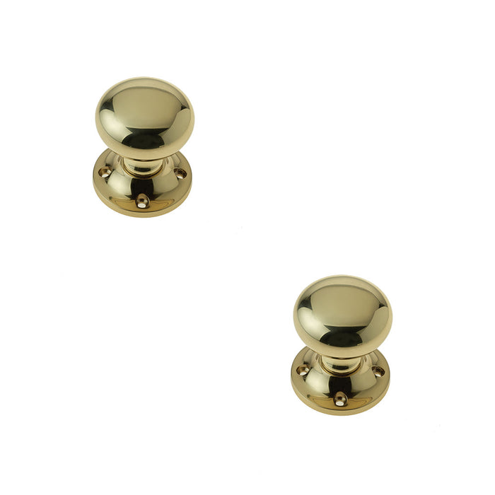 PACK Elegant 50mm Mushroom Door Knob Polished Brass (1)