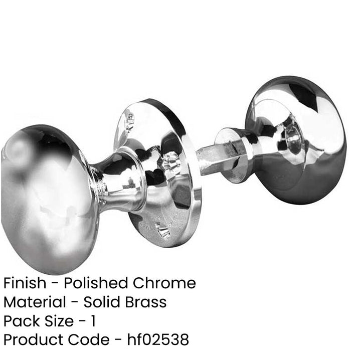 Elegant Mushroom Door Knob Polished Chrome 50mm Design-1