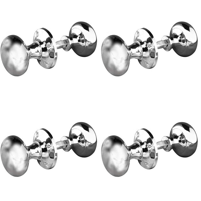 PACK Elegant Mushroom Door Knob Polished Chrome 50mm Design