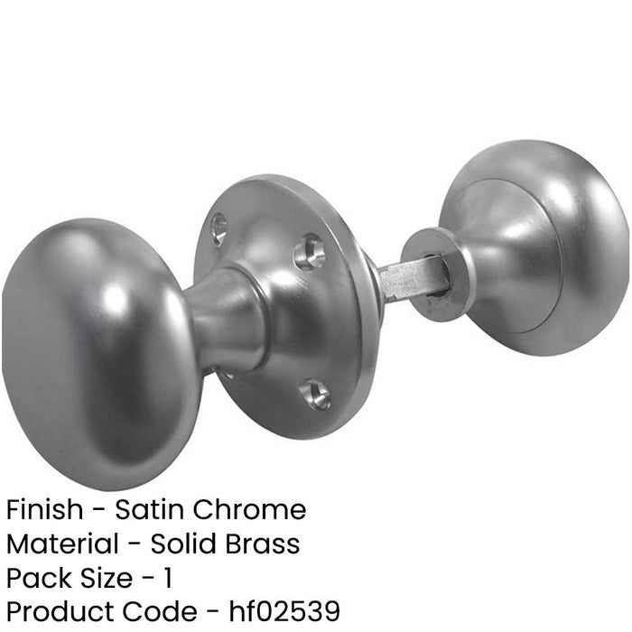 Elegant 50mm Satin Chrome Mushroom Door Knob Timeless Style-1