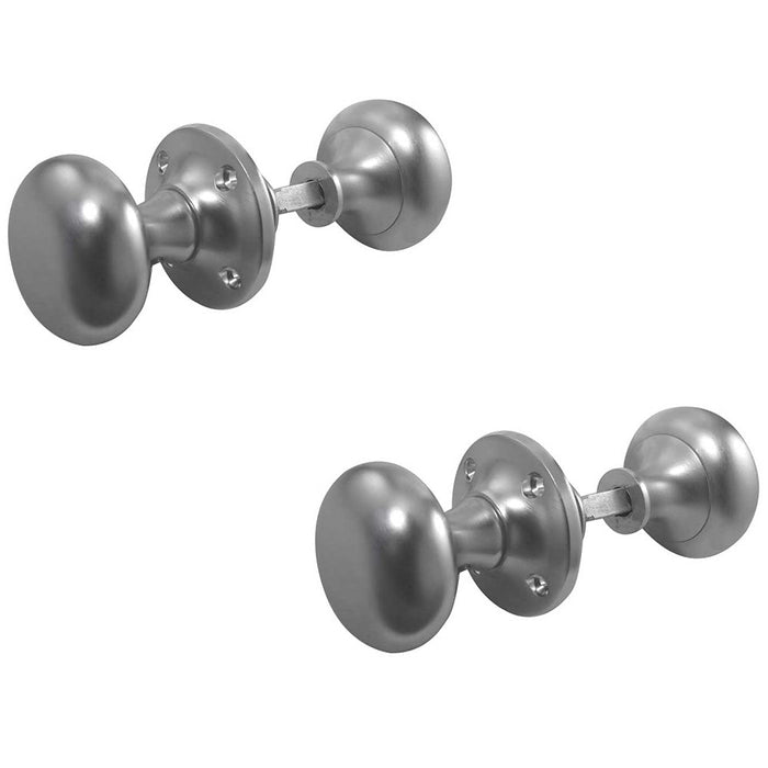PACK Elegant 50mm Satin Chrome Mushroom Door Knob Timeless Style (1)