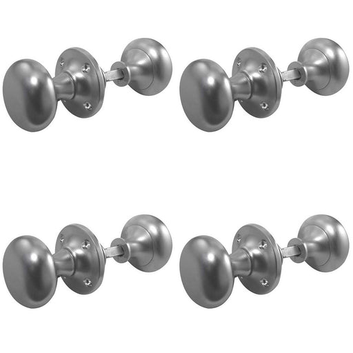 PACK Elegant 50mm Satin Chrome Mushroom Door Knob Timeless Style