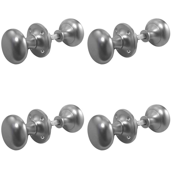 PACK Elegant 50mm Satin Chrome Mushroom Door Knob Timeless Style