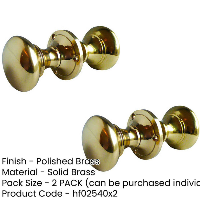PACK Elegant Polished Brass Oval Door Knob Sophisticated Interiors (1)-1