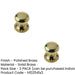 PACK Elegant Mushroom Door Knob Polished Brass 57mm (1)-1