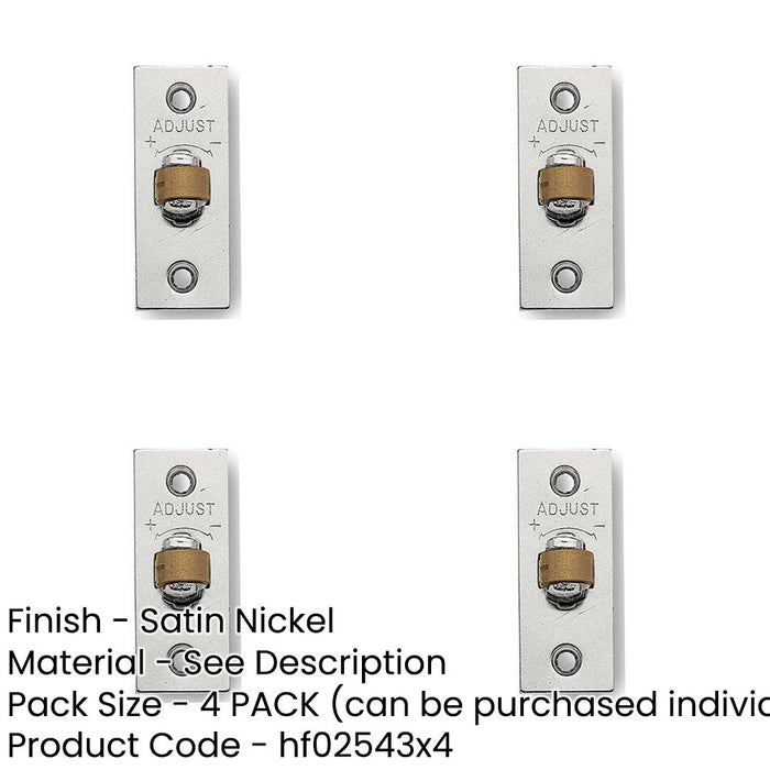 PACK High-Quality Adjustable Rollerbolt Catches with Brass Roller 36mm Satin Nickel Finish-1