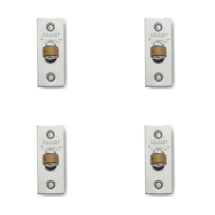 PACK High-Quality Adjustable Rollerbolt Catches with Brass Roller 36mm Satin Nickel Finish