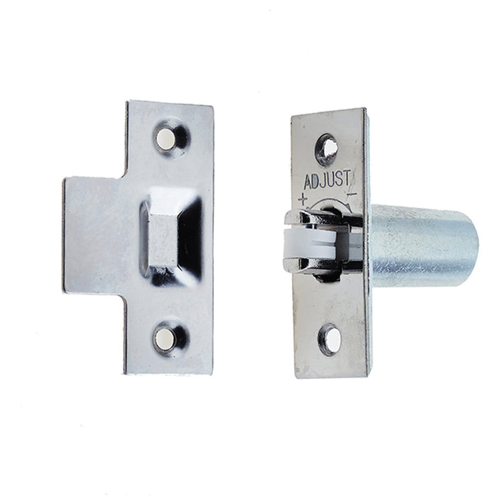 Premium Adjustable Rollerbolt Catches with Nylon Roller Polished Chrome Finish 36mm