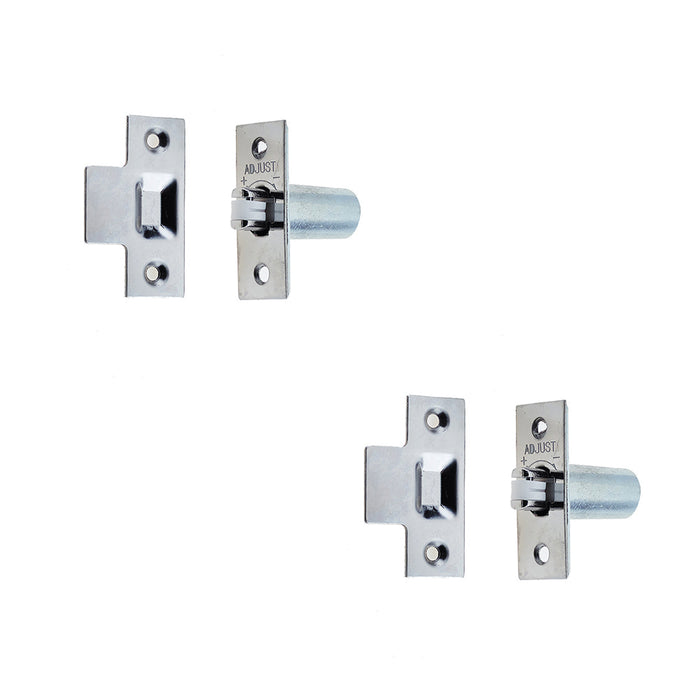 PACK Premium Adjustable Rollerbolt Catches with Nylon Roller Polished Chrome Finish 36mm (1)