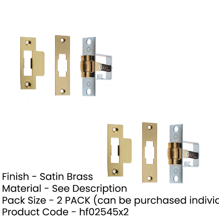 PACK Premium Rollerbolt Catch 41mm Satin Brass Finish Secure Closure (1)-1