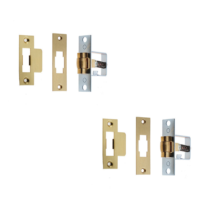 PACK Premium Rollerbolt Catch 41mm Satin Brass Finish Secure Closure (1)