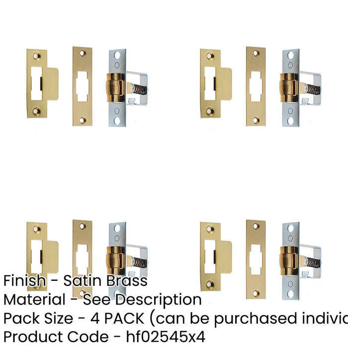 PACK Premium Rollerbolt Catch 41mm Satin Brass Finish Secure Closure-1