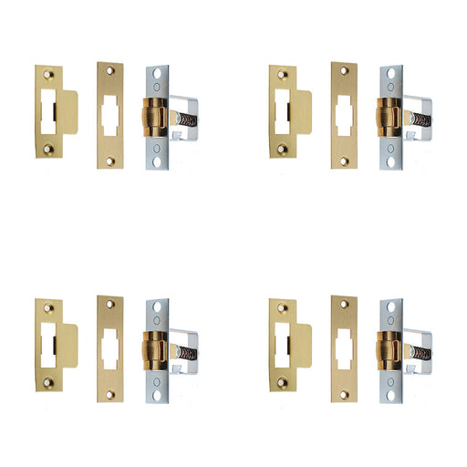 PACK Premium Rollerbolt Catch 41mm Satin Brass Finish Secure Closure