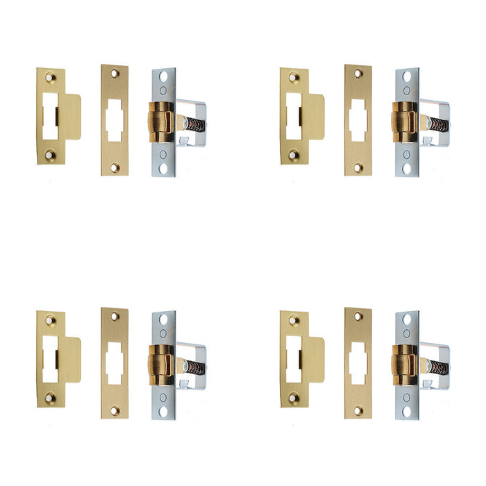 PACK Premium Rollerbolt Catch 41mm Satin Brass Finish Secure Closure