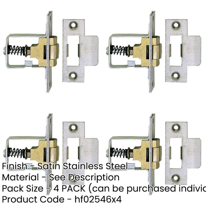PACK Premium 41mm Satin Stainless Steel Rollerbolt Catch Secure Closure-1