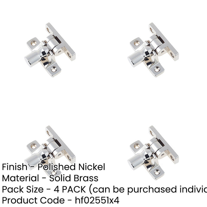 PACK Stylish Polished Nickel Fasteners with Unique Pattern Window Fastener-1