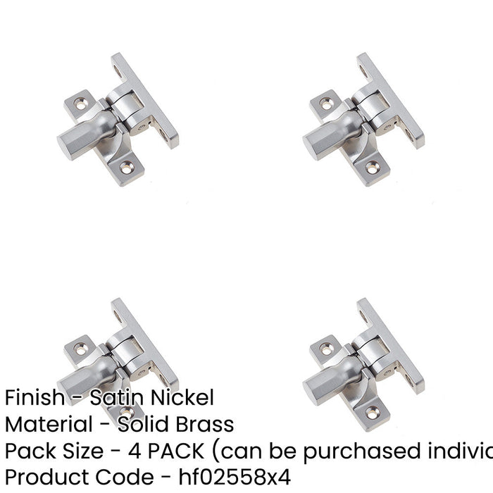 PACK Satin Nickel Fasteners Pattern Stylish Interiors Window Fastener-1