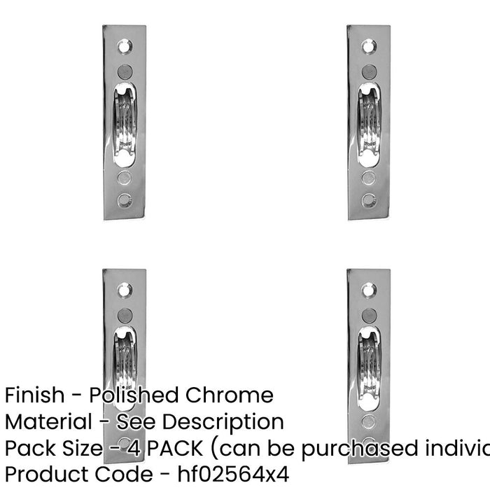 PACK Premium Sash Roller with Rectangular Plate 118x26mm Polished Chrome Finish Window Fastener-1