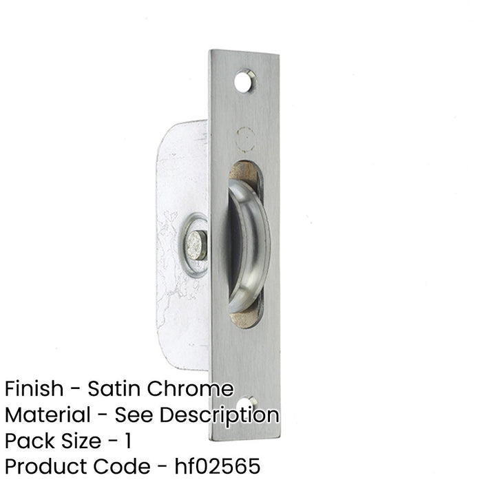 Sash Roller with Rectangular Plate Satin Chrome 118x26mm Premium Quality Window Fastener-1