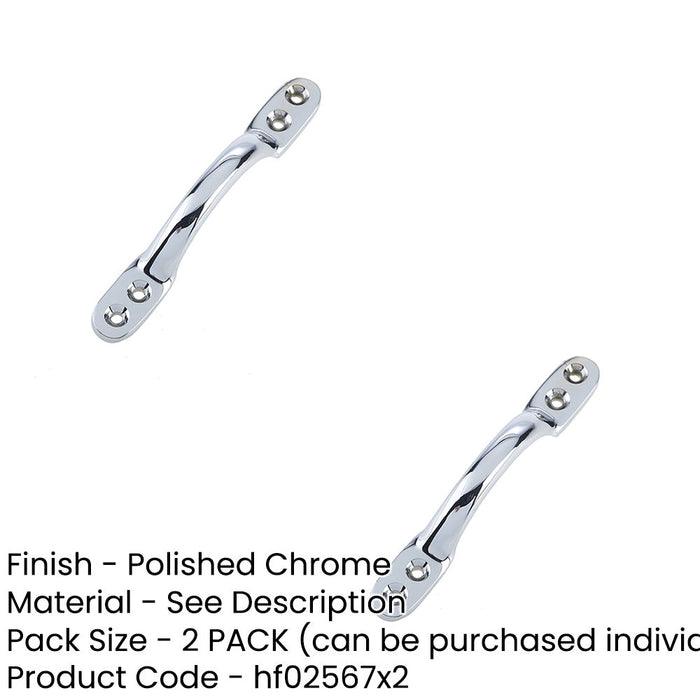 PACK Premium 152mm Polished Chrome Sash Handle Windows Window Fastener (1)-1