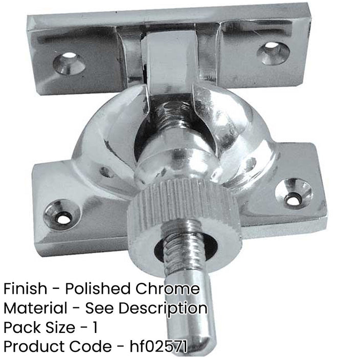 Durable Heavy Fasteners 57x22mm Polished Chrome Finish Window Fastener-1