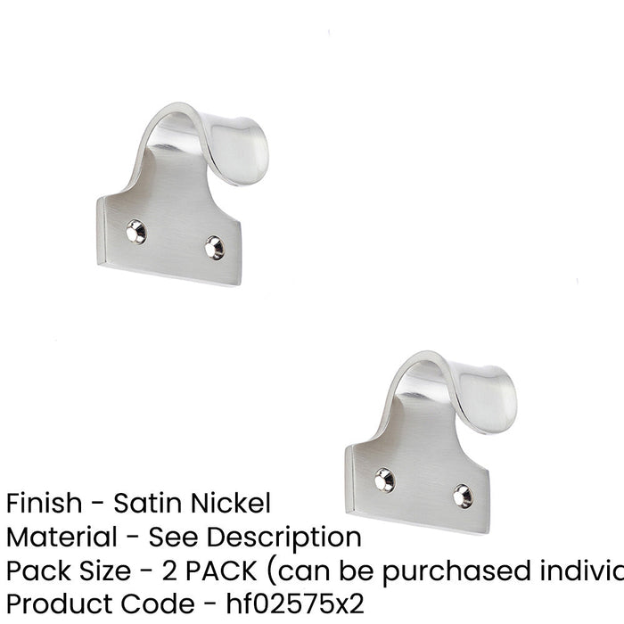 PACK Premium Brass Sash Lifts Satin Nickel Finish 50mm Window Fastener (1)-1