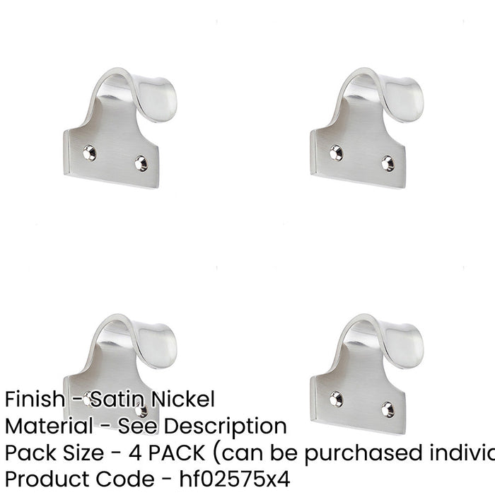 PACK Premium Brass Sash Lifts Satin Nickel Finish 50mm Window Fastener-1