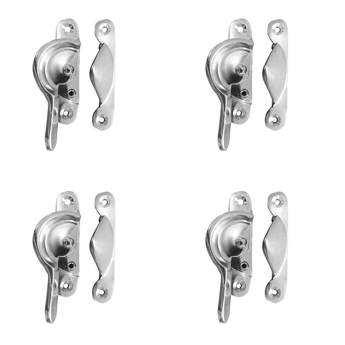 PACK Durable 65mm Polished Chrome Narrow Locking Fasteners Secure Assembly Window Fastener