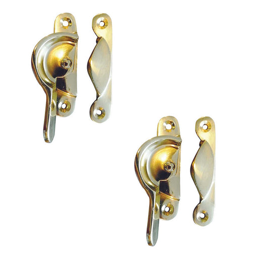 PACK Premium 65mm Polished Brass Narrow Fasteners Secure Fixing Window Fastener (1)