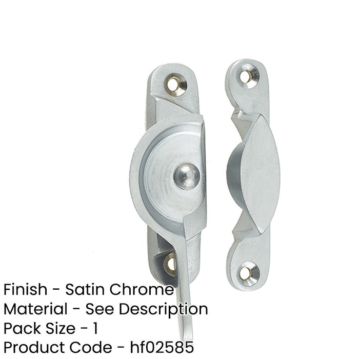 Premium 65mm Satin Chrome Narrow Fasteners Secure Connections Window Fastener-1