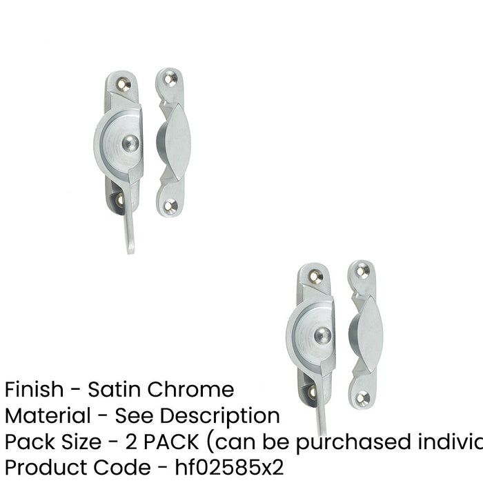 PACK Premium 65mm Satin Chrome Narrow Fasteners Secure Connections Window Fastener (1)-1