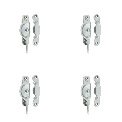 PACK Premium 65mm Satin Chrome Narrow Fasteners Secure Connections Window Fastener