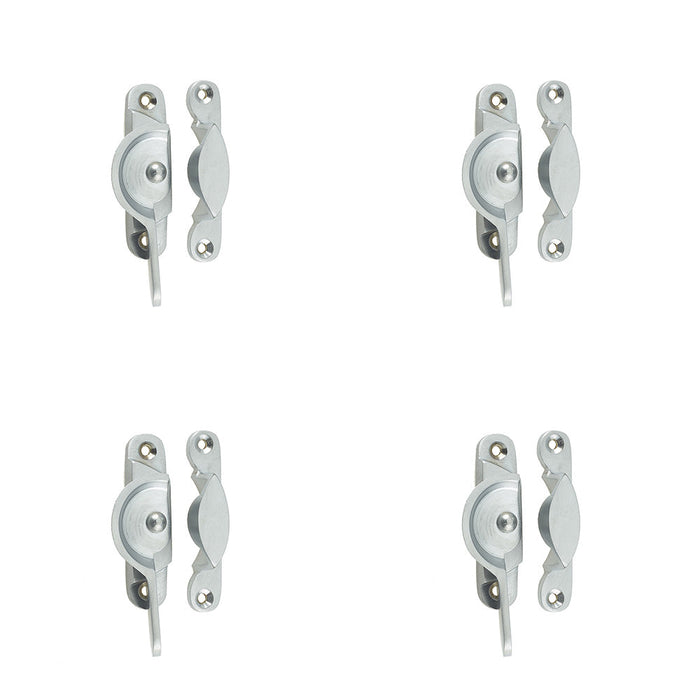 PACK Premium 65mm Satin Chrome Narrow Fasteners Secure Connections Window Fastener