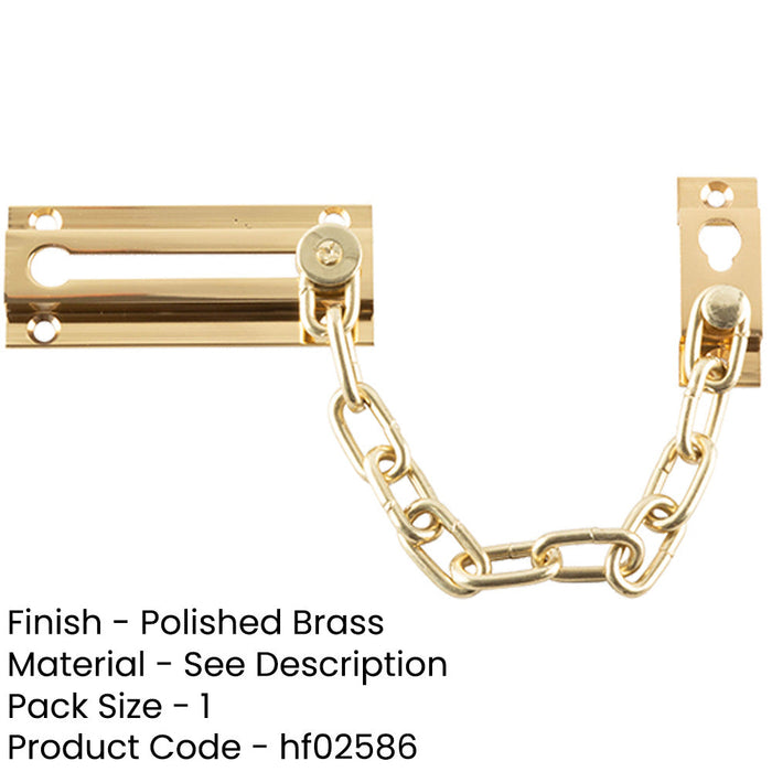 Durable 200mm Polished Brass Security Door Chains Enhanced Home Safety Door Guard-1