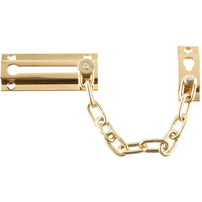 Durable 200mm Polished Brass Security Door Chains Enhanced Home Safety Door Guard