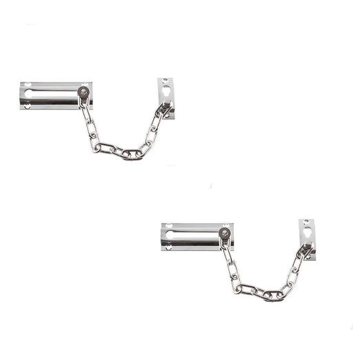 PACK Durable Polished Chrome Security Door Chains 200mm Door Guard