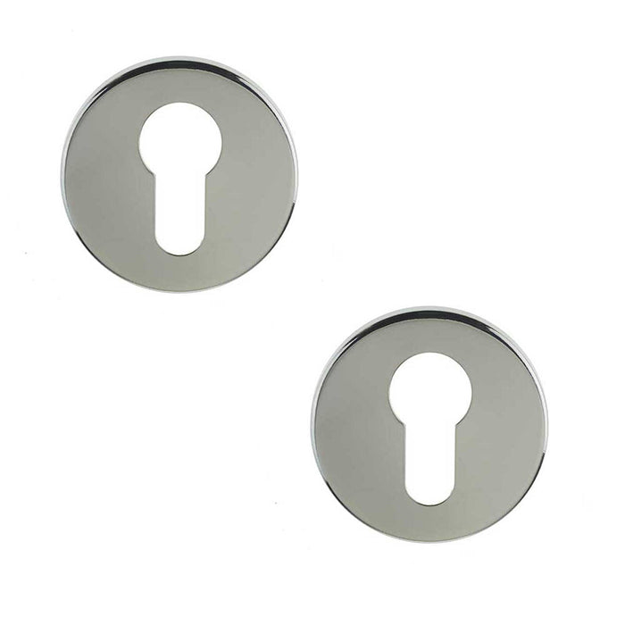 PACK Premium Polished Stainless Steel Euro Profile Escutcheons 52x5mm Grade Hole Cover (1)