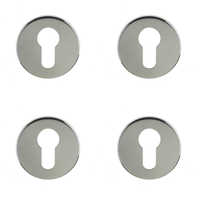 PACK Premium Polished Stainless Steel Euro Profile Escutcheons 52x5mm Grade Hole Cover