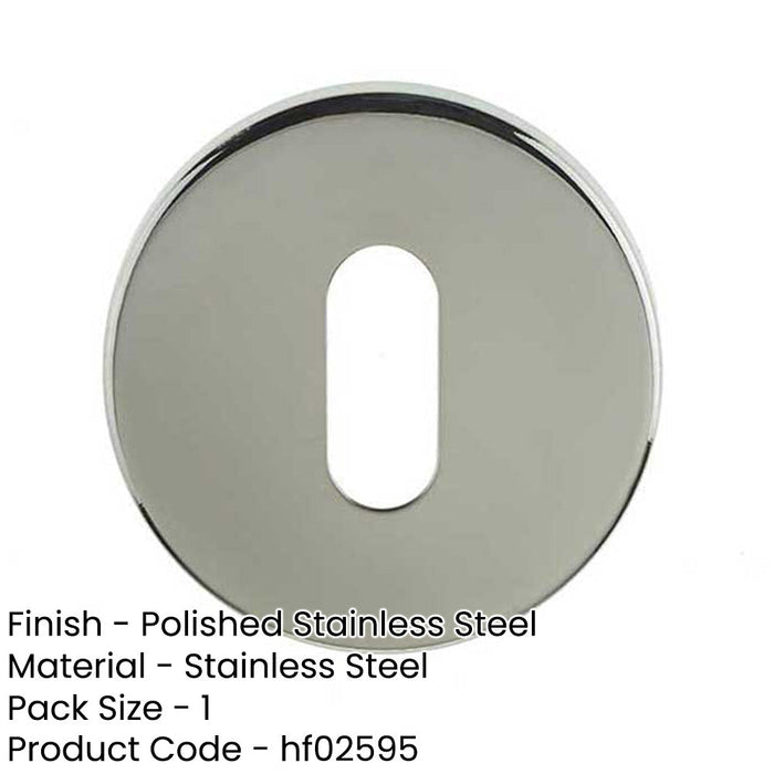 Premium Polished Stainless Steel Keyway Escutcheons 52x5mm Grade Enhanced Durability Hole Cover-1