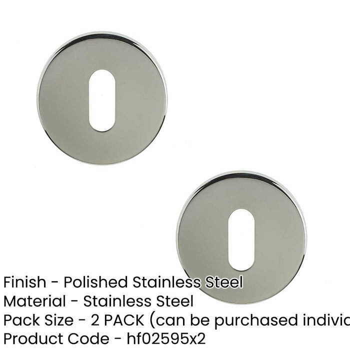 PACK Premium Polished Stainless Steel Keyway Escutcheons 52x5mm Grade Enhanced Durability Hole Cover (1)-1