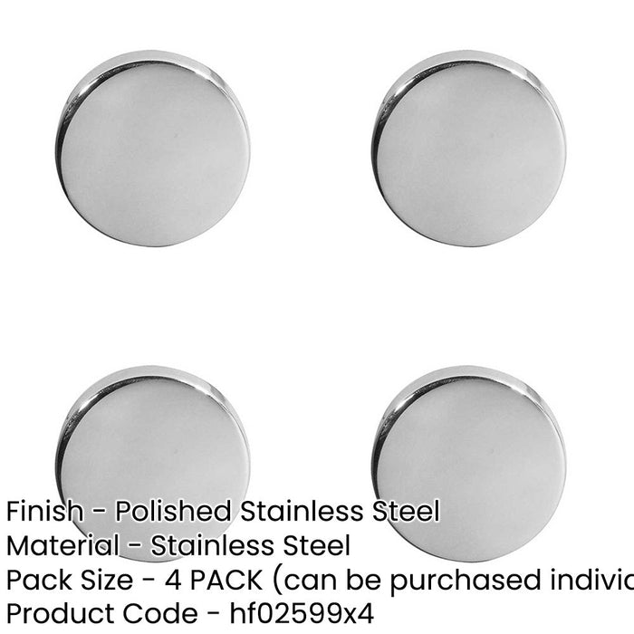 PACK Polished Stainless Steel Escutcheons 52x5mm Grade Durable Finishing Hole Cover-1