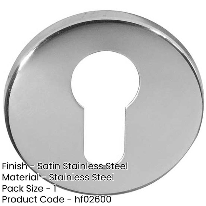 Premium Stainless Steel Euro Profile Escutcheons 52x5mm Grade Grade Satin Finish Hole Cover-1