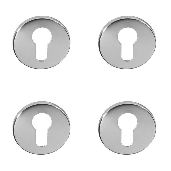 PACK Premium Stainless Steel Euro Profile Escutcheons 52x5mm Grade Grade Satin Finish Hole Cover