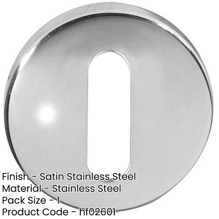 Premium Stainless Steel Keyway Escutcheons Grade 304, 52x5mm, Satin Finish Hole Cover-1