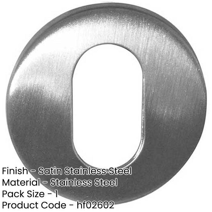 Premium Grade Satin Stainless Steel Oval Profile Escutcheons 52x5mm Hole Cover-1