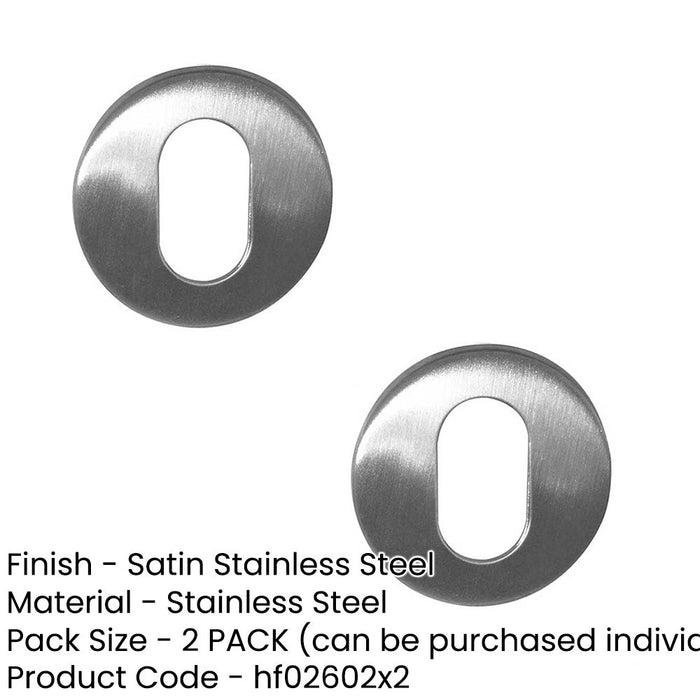 PACK Premium Grade Satin Stainless Steel Oval Profile Escutcheons 52x5mm Hole Cover (1)-1