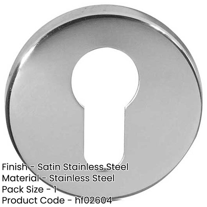 Premium Satin Stainless Steel Euro Profile Escutcheons Grade 304, 52x8mm Hole Cover-1