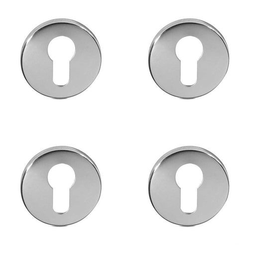 PACK Premium Satin Stainless Steel Euro Profile Escutcheons Grade 304, 52x8mm Hole Cover