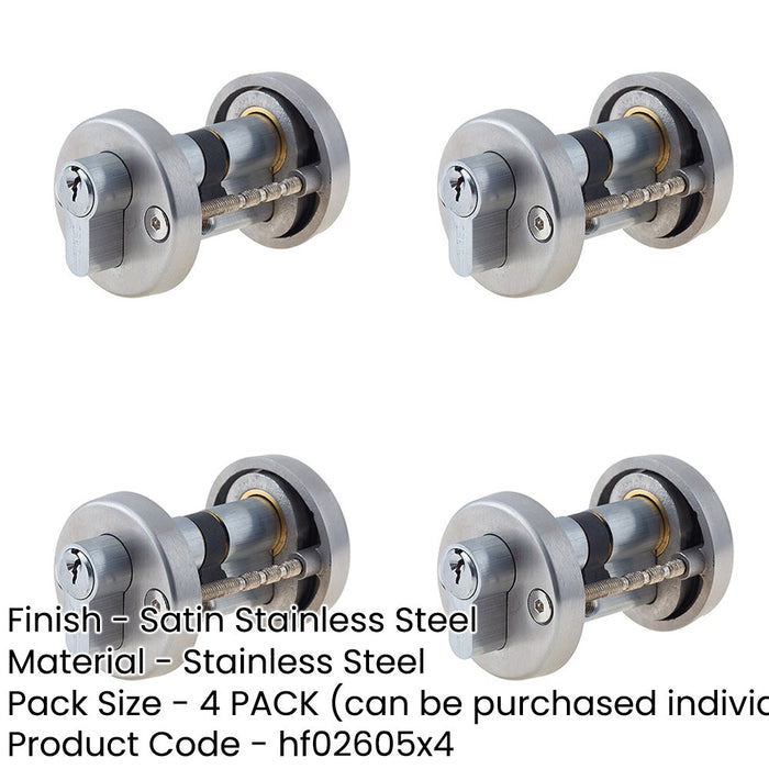 PACK Armoured Escutcheon Grade Satin Stainless Steel Enhanced Security Hole Cover-1