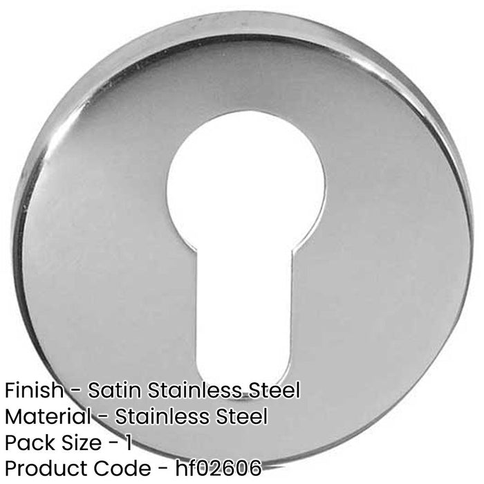 Satin Stainless Steel Euro Profile Escutcheons 52x8mm Grade Premium Quality Hole Cover-1